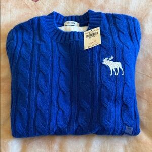 Abercrombie & Fitch Royal Blue Cable Knit Sweater, NWT